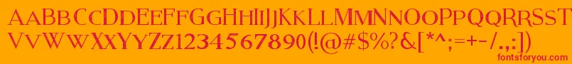 ModernSerifEroded Font – Red Fonts on Orange Background