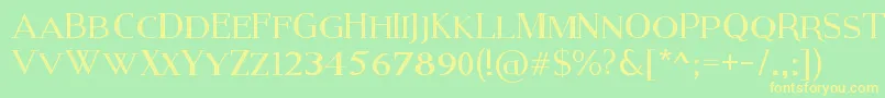 ModernSerifEroded Font – Yellow Fonts on Green Background