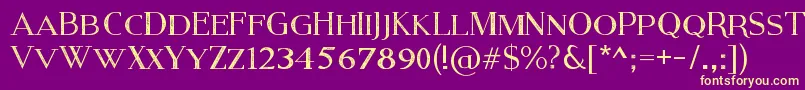 ModernSerifEroded Font – Yellow Fonts on Purple Background