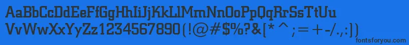 Шрифт SquareSlabserif711MediumBt – чёрные шрифты на синем фоне