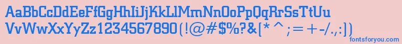 Шрифт SquareSlabserif711MediumBt – синие шрифты на розовом фоне
