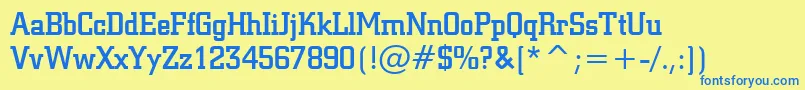 Шрифт SquareSlabserif711MediumBt – синие шрифты на жёлтом фоне
