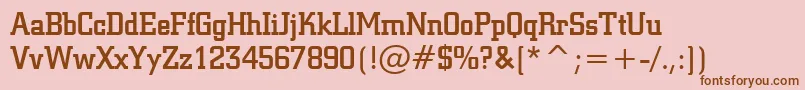 Шрифт SquareSlabserif711MediumBt – коричневые шрифты на розовом фоне