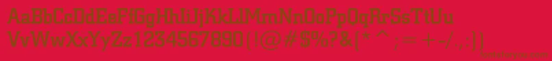 SquareSlabserif711MediumBt Font – Brown Fonts on Red Background