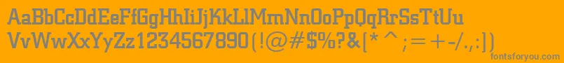 SquareSlabserif711MediumBt-Schriftart – Graue Schriften auf orangefarbenem Hintergrund