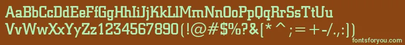 SquareSlabserif711MediumBt Font – Green Fonts on Brown Background