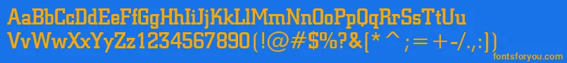 SquareSlabserif711MediumBt Font – Orange Fonts on Blue Background