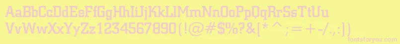 SquareSlabserif711MediumBt Font – Pink Fonts on Yellow Background