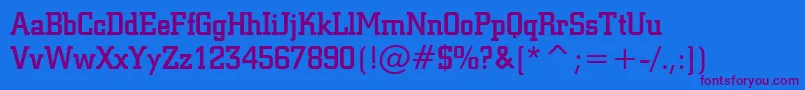 Шрифт SquareSlabserif711MediumBt – фиолетовые шрифты на синем фоне
