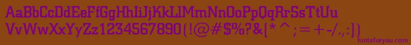 SquareSlabserif711MediumBt Font – Purple Fonts on Brown Background
