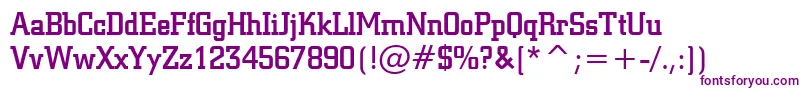 フォントSquareSlabserif711MediumBt – 白い背景に紫のフォント