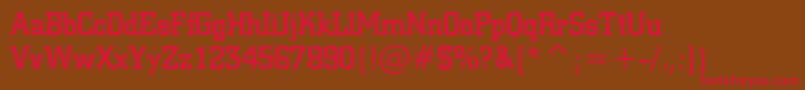 SquareSlabserif711MediumBt-fontti – punaiset fontit ruskealla taustalla