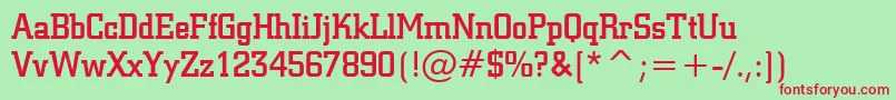 SquareSlabserif711MediumBt Font – Red Fonts on Green Background