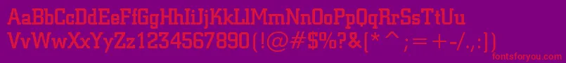 フォントSquareSlabserif711MediumBt – 紫の背景に赤い文字