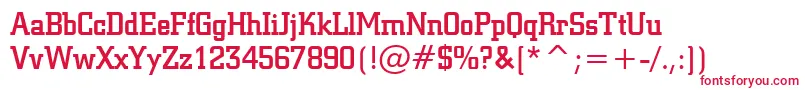 SquareSlabserif711MediumBt-Schriftart – Rote Schriften auf weißem Hintergrund