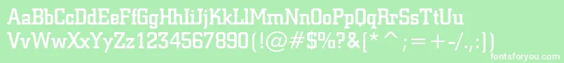 SquareSlabserif711MediumBt-fontti – valkoiset fontit vihreällä taustalla