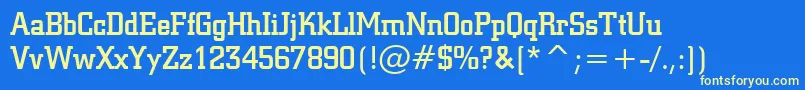 SquareSlabserif711MediumBt-fontti – keltaiset fontit sinisellä taustalla