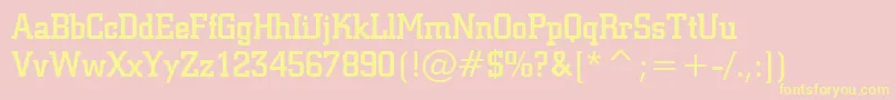 Шрифт SquareSlabserif711MediumBt – жёлтые шрифты на розовом фоне