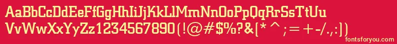 SquareSlabserif711MediumBt-fontti – keltaiset fontit punaisella taustalla