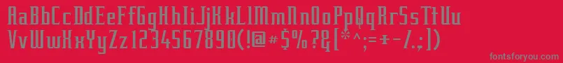 フォントEquine ffy – 赤い背景に灰色の文字