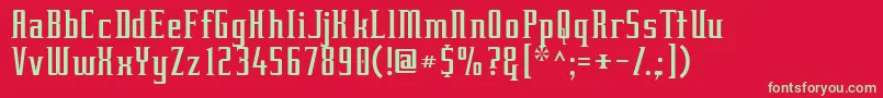 フォントEquine ffy – 赤い背景に緑の文字