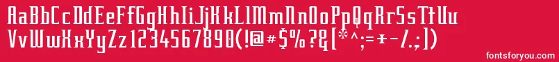 フォントEquine ffy – 赤い背景に白い文字