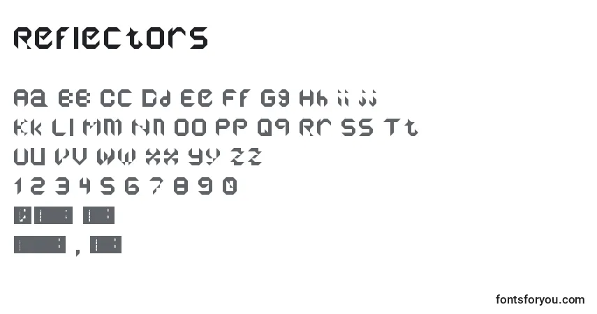 Fuente Reflectors - alfabeto, números, caracteres especiales