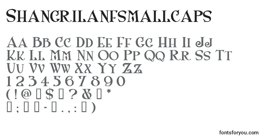 A fonte Shangrilanfsmallcaps – alfabeto, números, caracteres especiais