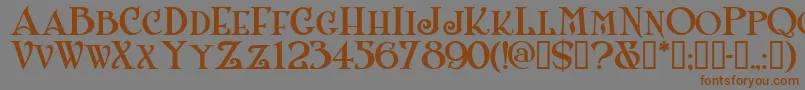 Shangrilanfsmallcaps-Schriftart – Braune Schriften auf grauem Hintergrund