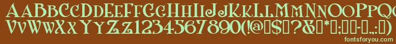 Shangrilanfsmallcaps Font – Green Fonts on Brown Background