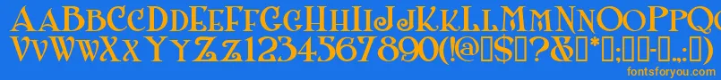 Shangrilanfsmallcaps Font – Orange Fonts on Blue Background