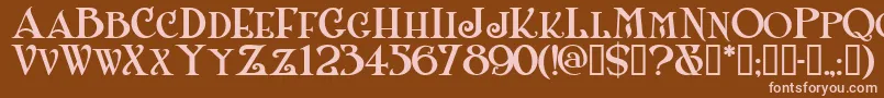 Shangrilanfsmallcaps Font – Pink Fonts on Brown Background