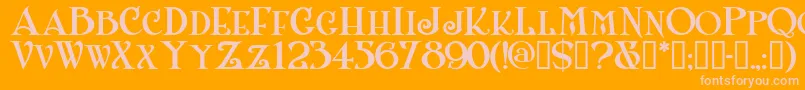 Shangrilanfsmallcaps Font – Pink Fonts on Orange Background