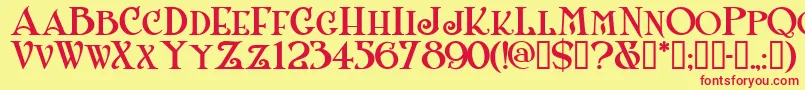 Shangrilanfsmallcaps Font – Red Fonts on Yellow Background