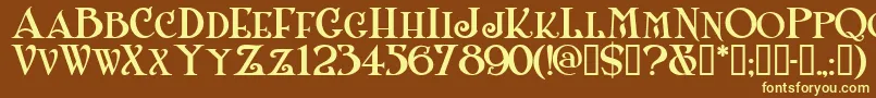 Shangrilanfsmallcaps Font – Yellow Fonts on Brown Background