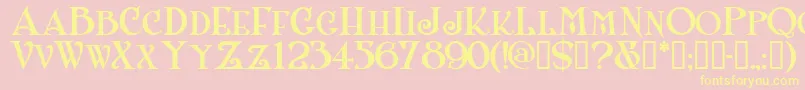 Shangrilanfsmallcaps Font – Yellow Fonts on Pink Background