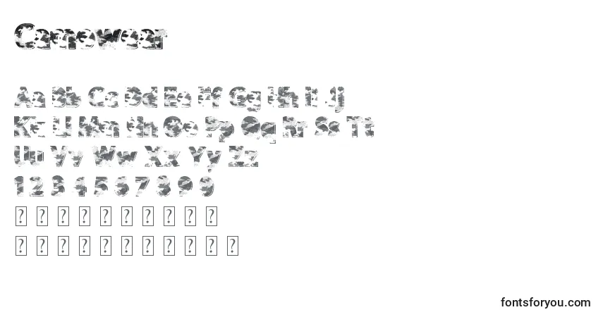 Fuente Camowear - alfabeto, números, caracteres especiales