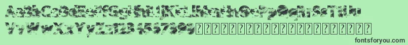 Camowear Font – Black Fonts on Green Background