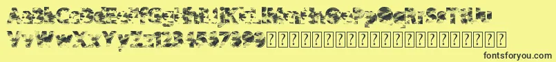 Camowear Font – Black Fonts on Yellow Background