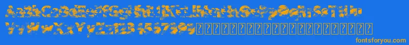 Camowear Font – Orange Fonts on Blue Background