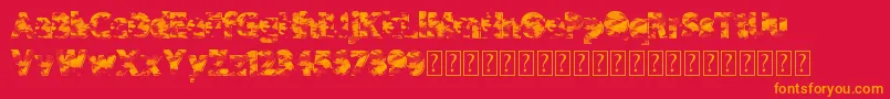 Camowear Font – Orange Fonts on Red Background