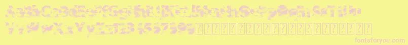 Camowear Font – Pink Fonts on Yellow Background