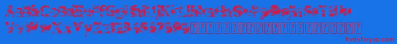 Camowear Font – Red Fonts on Blue Background