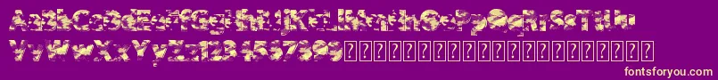 Camowear Font – Yellow Fonts on Purple Background