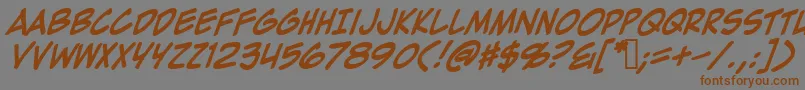 Шрифт ZapRaygunV2.0Italic – коричневые шрифты на сером фоне