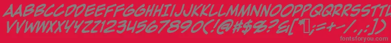 ZapRaygunV2.0Italic Font – Gray Fonts on Red Background