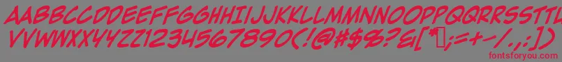 ZapRaygunV2.0Italic Font – Red Fonts on Gray Background