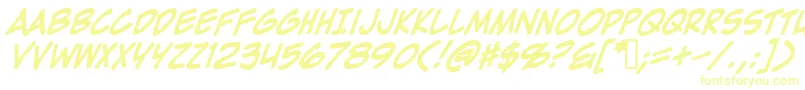 ZapRaygunV2.0Italic-fontti – keltaiset fontit