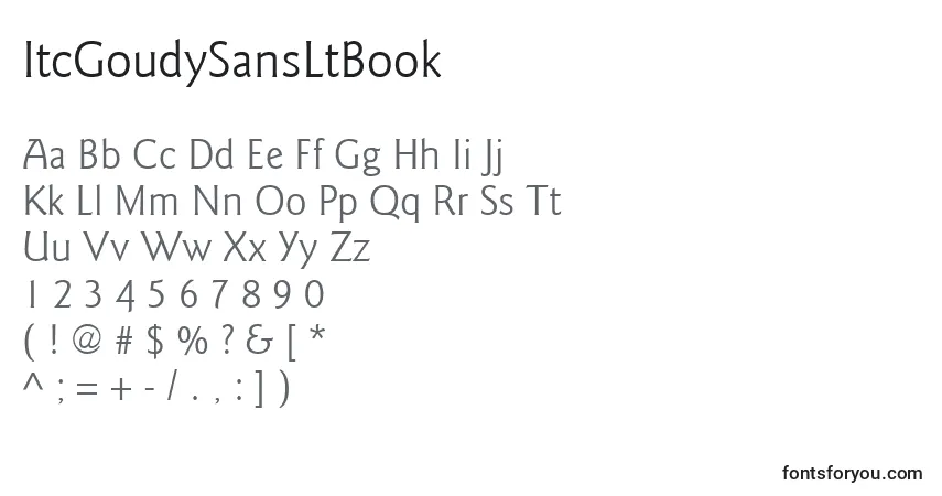 Шрифт ItcGoudySansLtBook – алфавит, цифры, специальные символы
