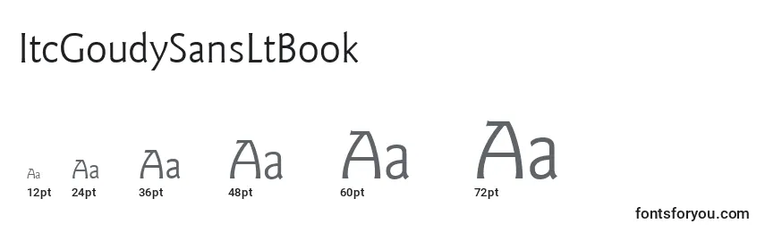 Размеры шрифта ItcGoudySansLtBook